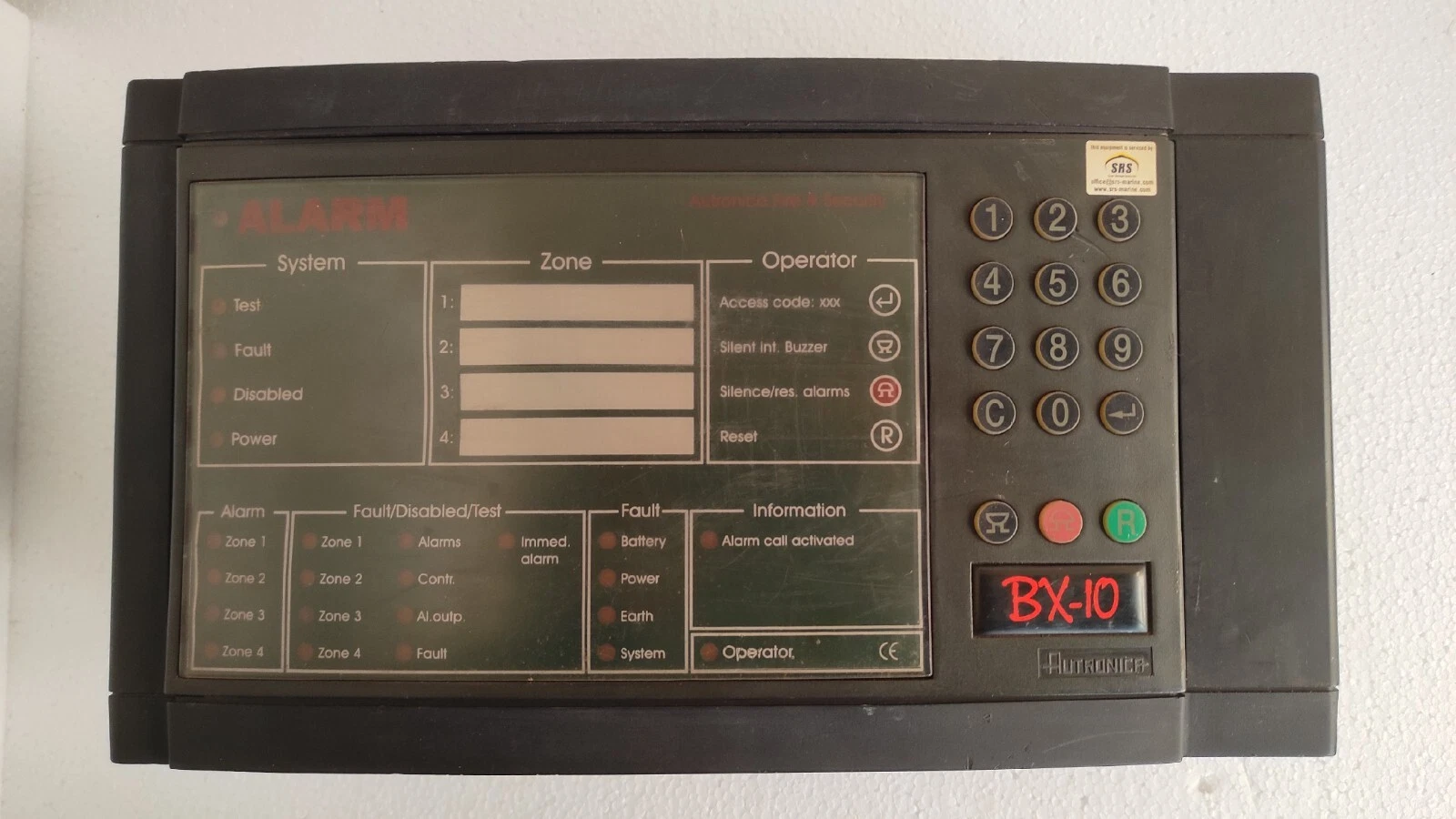 Autronica bx-10 / BX-10 Fire Alarm Panel